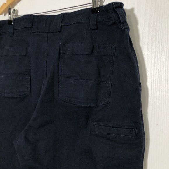 Duluth Trading Pants Mens 44 W 34 Blue Flex Fire Hose Foreman Canvas Workwear - Picture 9 of 14